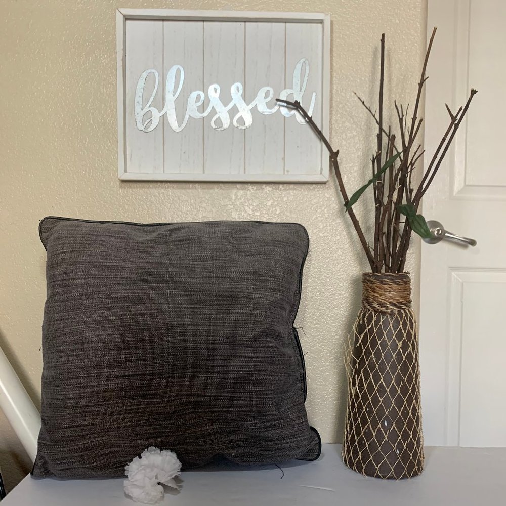 ⭐Gray Striped Comfy Pillow⭐